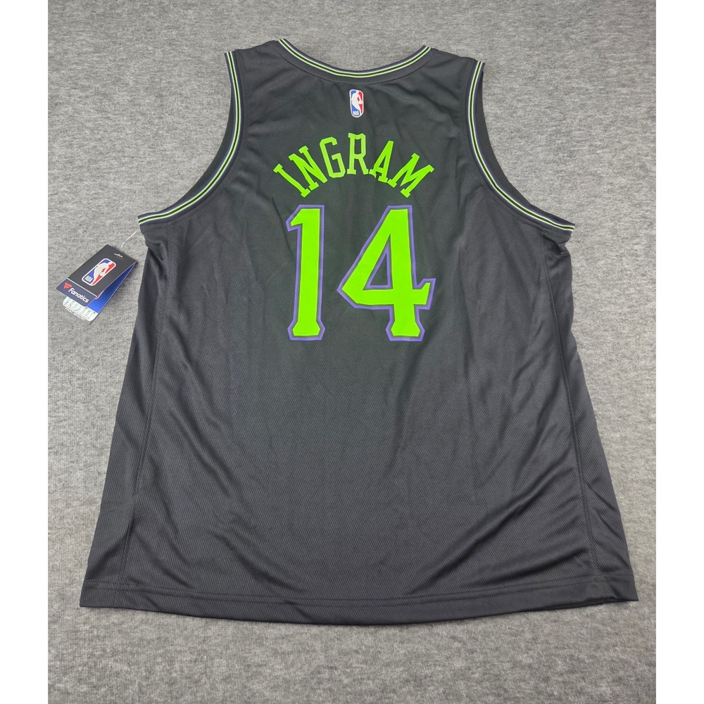 Fanatics Jersey Mens L Black Brandon Ingram 14 City Edition NOLA Basketball